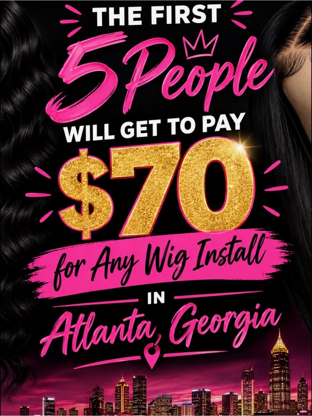 Wig Install Service - Black Wig (Atlanta, Georgia)